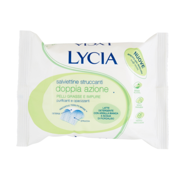 LYCIA SALVIETTE STRUCCANTI PELLE GRASSE IMPURE 20 PEZZI