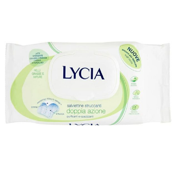 LYCIA SALVIETTE STRUCCANTI PELLE GRASSI E IMPURE 64 PEZZI