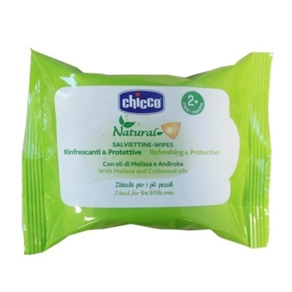 CHICCO NATURAL SALVIETTE RINFRESCANTI PROTETTIVE 20 PEZZI