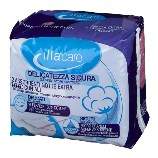 ILLA CARE DELICATEZZA SICURA 12 ASSORBENTI NOTTE EXTRA