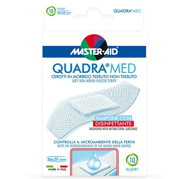 M-AID QUADRA MED CEROTTI IN MORBIDO TESSUTO NON TESSUTO 86X39MM 10 PEZZI SUPER