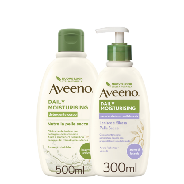 AVEENO BAGNO DOCCIA 500ML+CREMA IDRATANTE LAVANDA 300ML