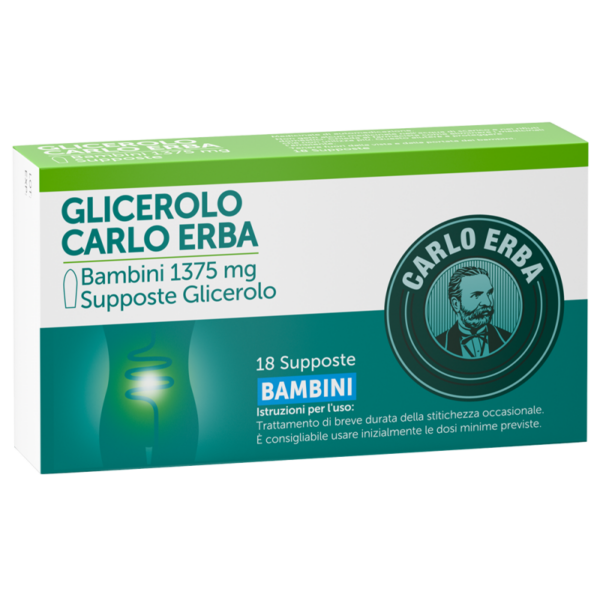 GLICEROLO CARLO ERBA 1375MG BAMBINI 18 SUPPOSTE