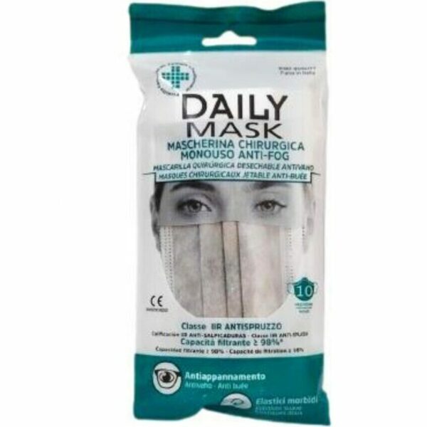 DAILY MASK MASCHERINA MONOUSO CHIRURGICA GRIGIO 10 PEZZI