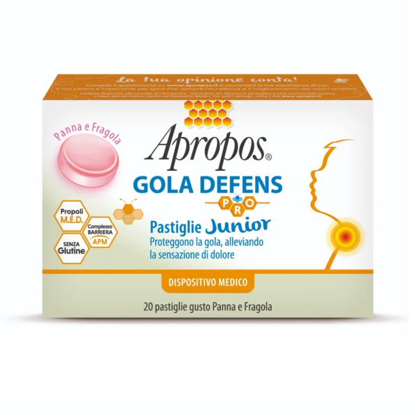 APROPOS GOLA DEFENS PRO JUNIOR 20 PASTIGLIE PANNA E FRAGOLA